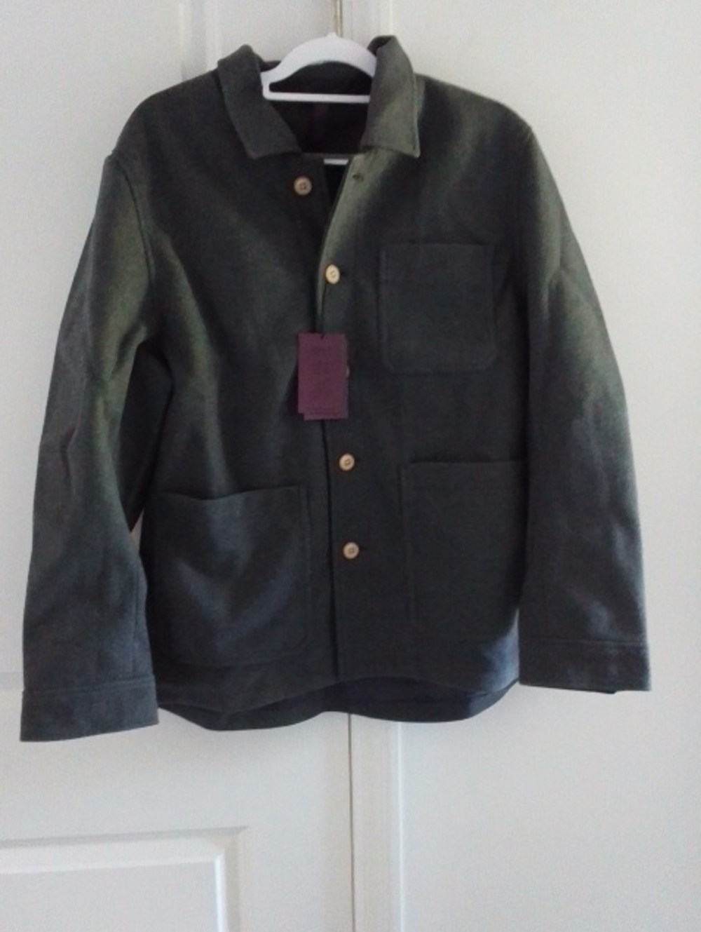 Hudson Jeans Olive Green Button-Front Shirt Jacket
